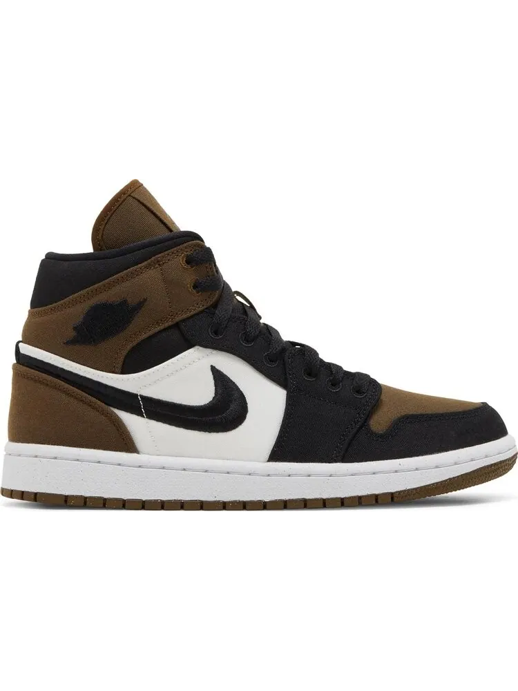 Кроссовки Wmns Air Jordan 1 Mid SE Olive Toe — изображение 1 из 8, черный/коричневый
