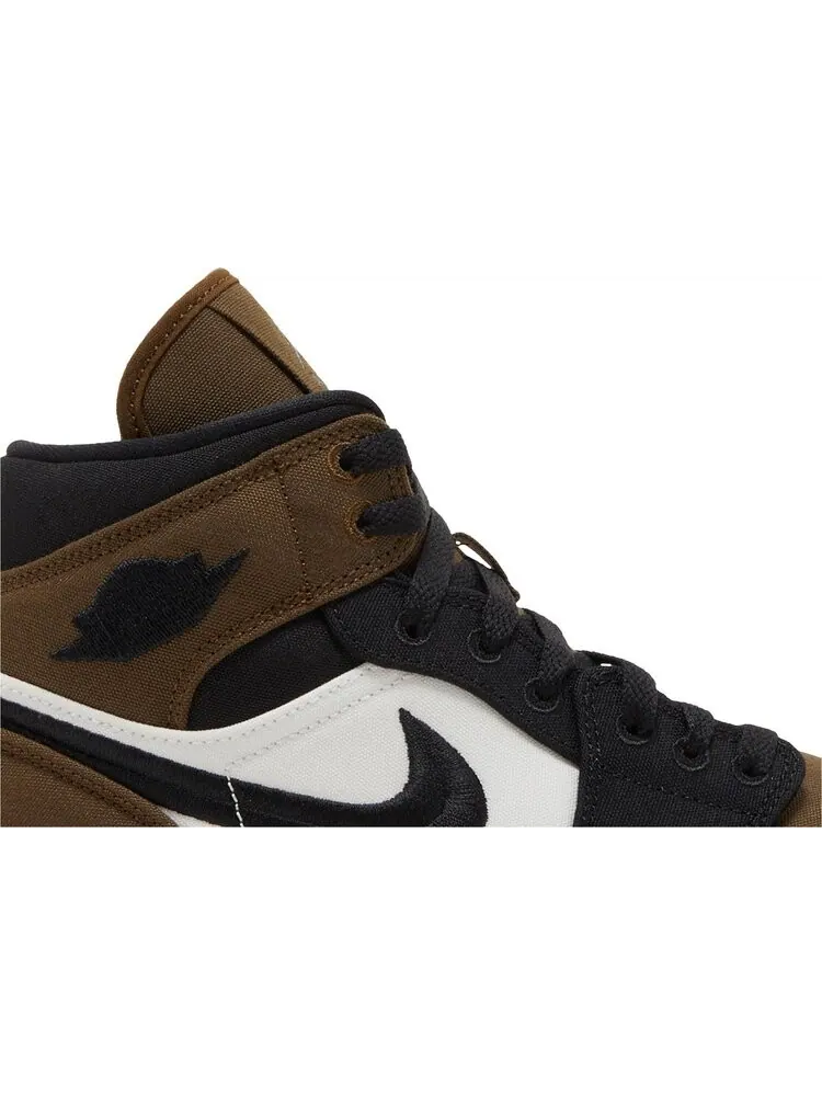 Кроссовки Wmns Air Jordan 1 Mid SE Olive Toe — изображение 2 из 8, черный/коричневый