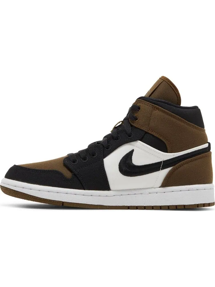 Кроссовки Wmns Air Jordan 1 Mid SE Olive Toe — изображение 3 из 8, черный/коричневый