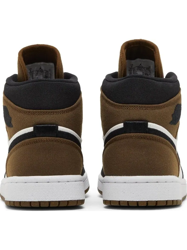 Кроссовки Wmns Air Jordan 1 Mid SE Olive Toe — изображение 6 из 8, черный/коричневый