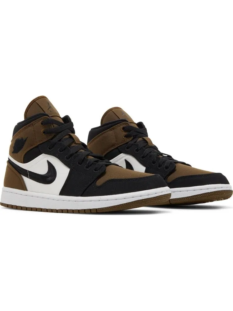 Кроссовки Wmns Air Jordan 1 Mid SE Olive Toe — изображение 8 из 8, черный/коричневый