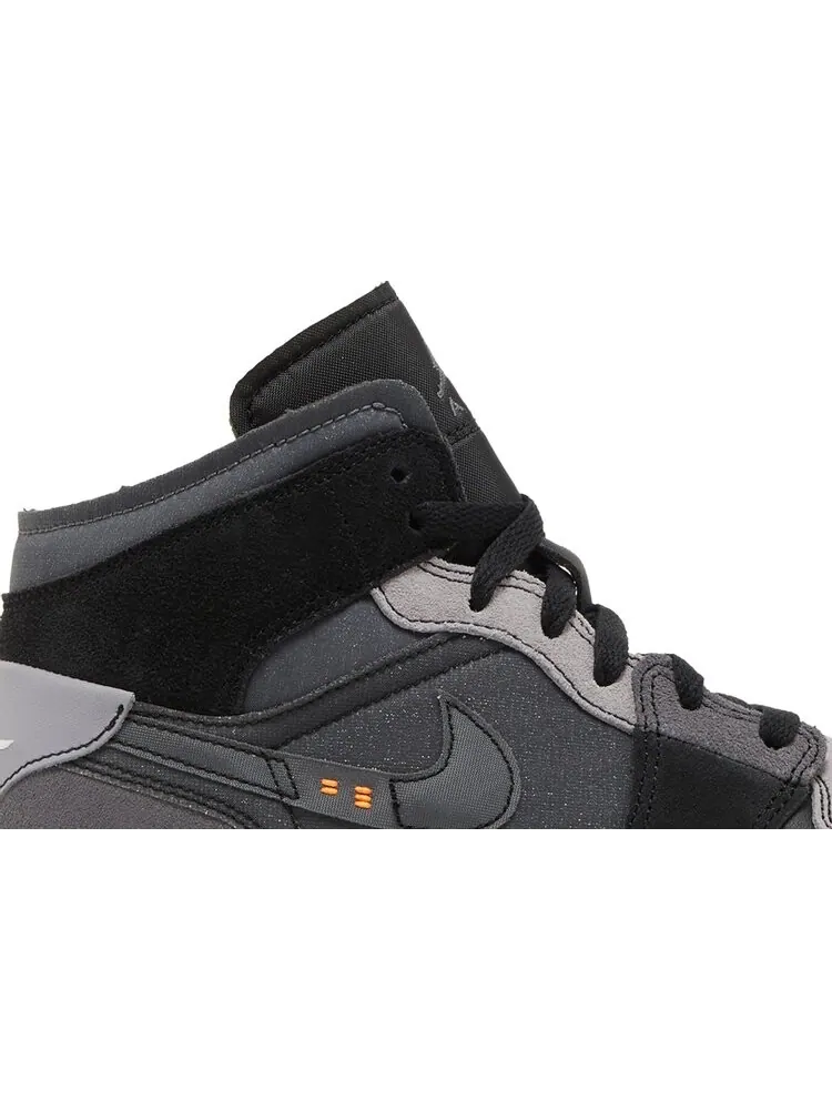 Кроссовки Air Jordan 1 Mid SE Craft GS Inside Out - Black — изображение 2 из 8, черный