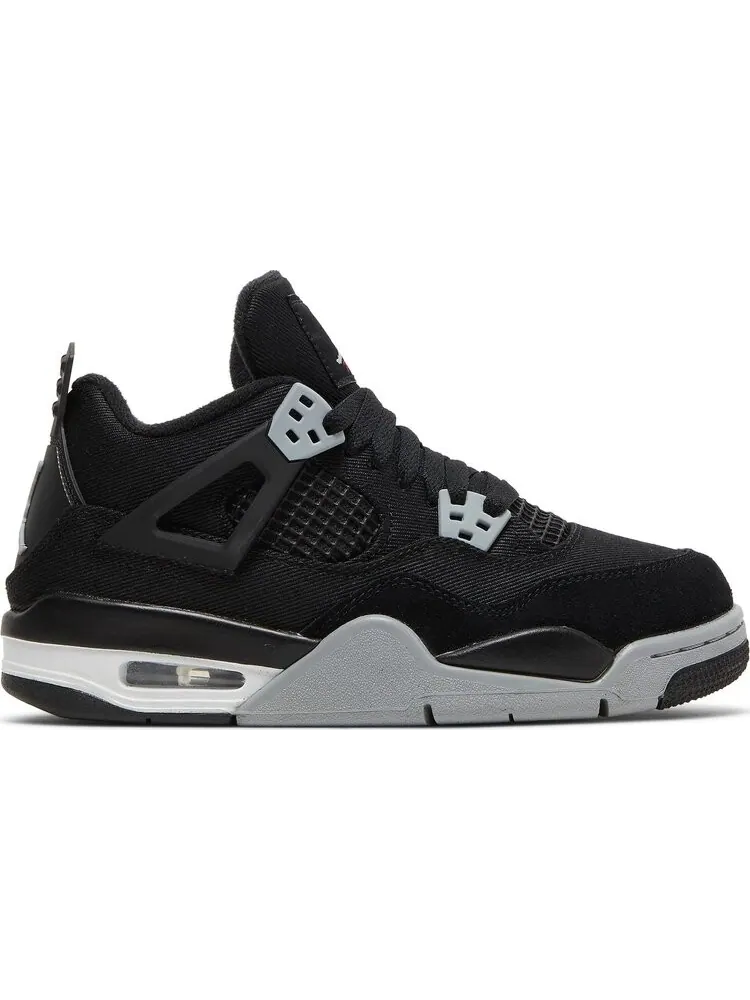 Кроссовки Air Jordan 4 Retro SE GS Black Canvas — изображение 1 из 8, черный