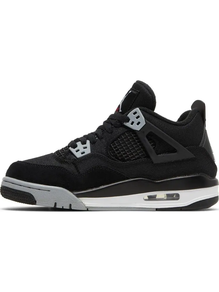 Кроссовки Air Jordan 4 Retro SE GS Black Canvas — изображение 3 из 8, черный