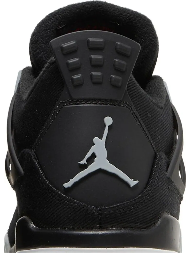 Кроссовки Air Jordan 4 Retro SE GS Black Canvas — изображение 7 из 8, черный