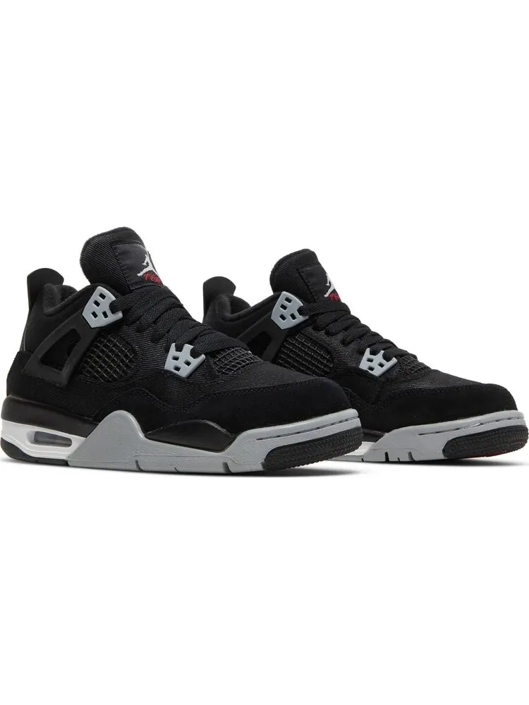 Кроссовки Air Jordan 4 Retro SE GS Black Canvas — изображение 8 из 8, черный