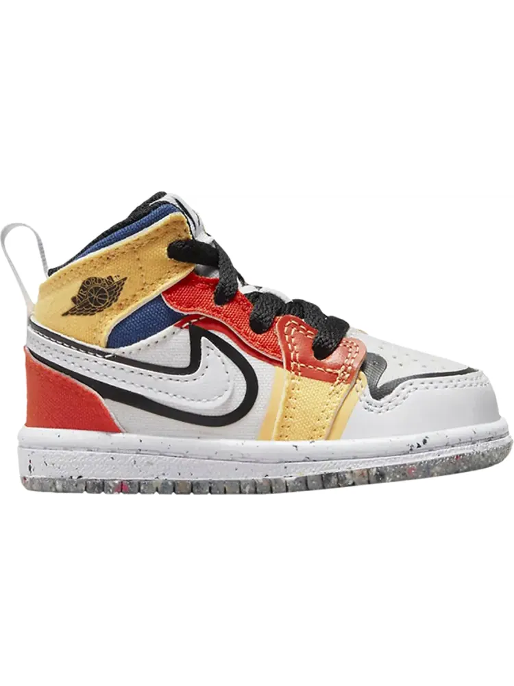 Кроссовки Air Jordan 1 Mid SE TD Multi-Color Canvas — изображение 1 из 1, белый