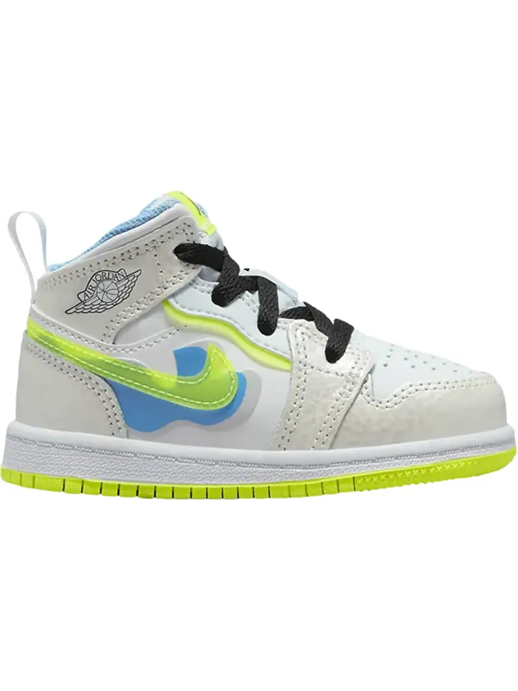 Кроссовки Air Jordan 1 Mid SE TD Warped Swoosh — изображение 1 из 1, белый