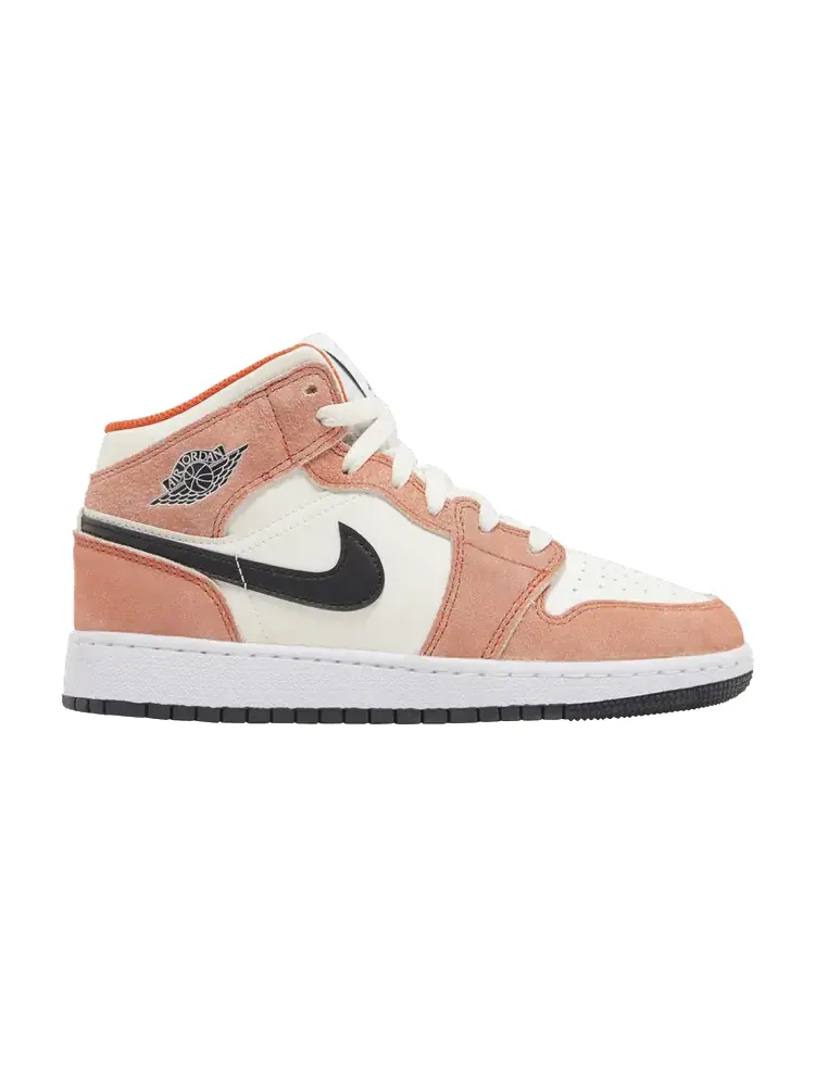 Кроссовки Air Jordan Air Jordan 1 Mid SE GS 'Orange Suede' — изображение 1 из 9