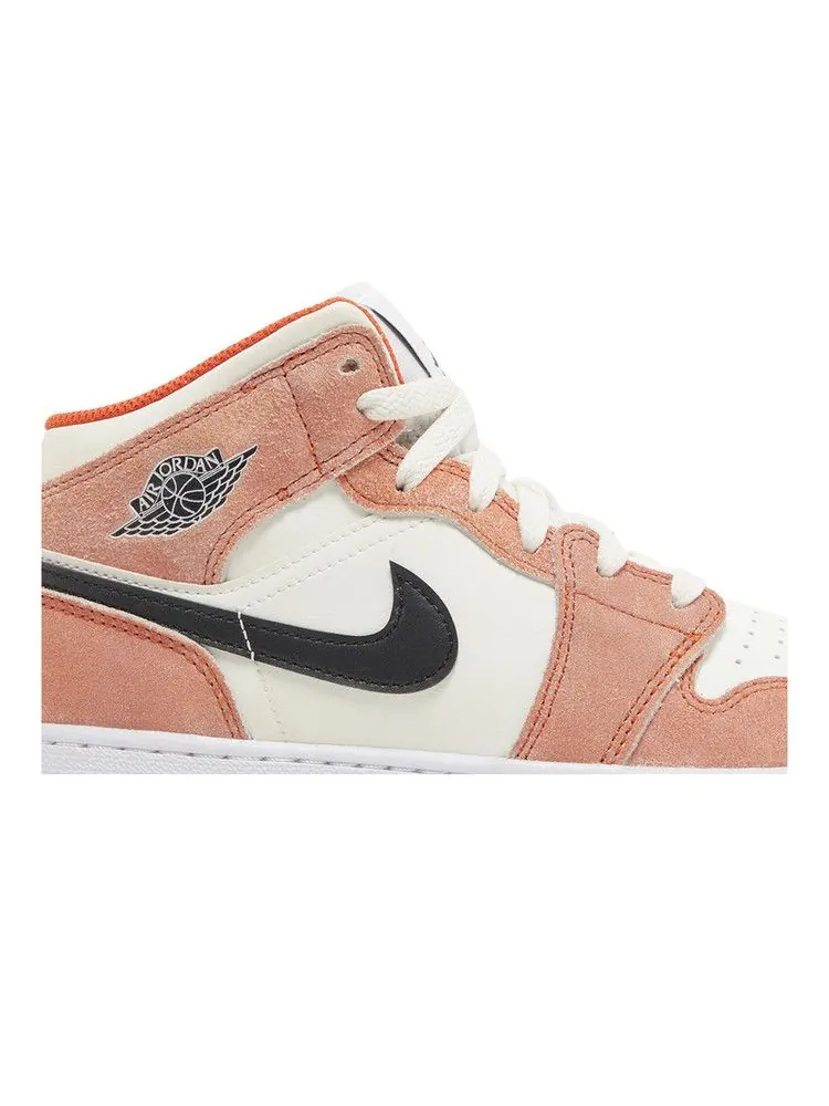 Кроссовки Air Jordan Air Jordan 1 Mid SE GS 'Orange Suede' — изображение 3 из 9
