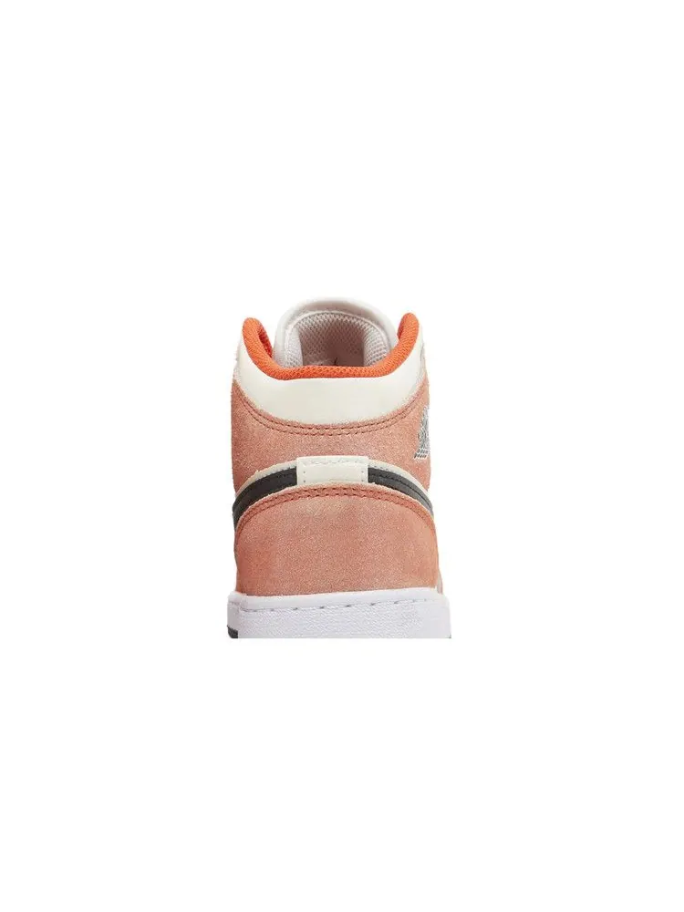 Кроссовки Air Jordan Air Jordan 1 Mid SE GS 'Orange Suede' — изображение 8 из 9
