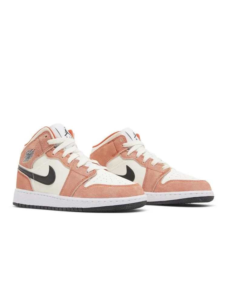 Кроссовки Air Jordan Air Jordan 1 Mid SE GS 'Orange Suede' — изображение 9 из 9