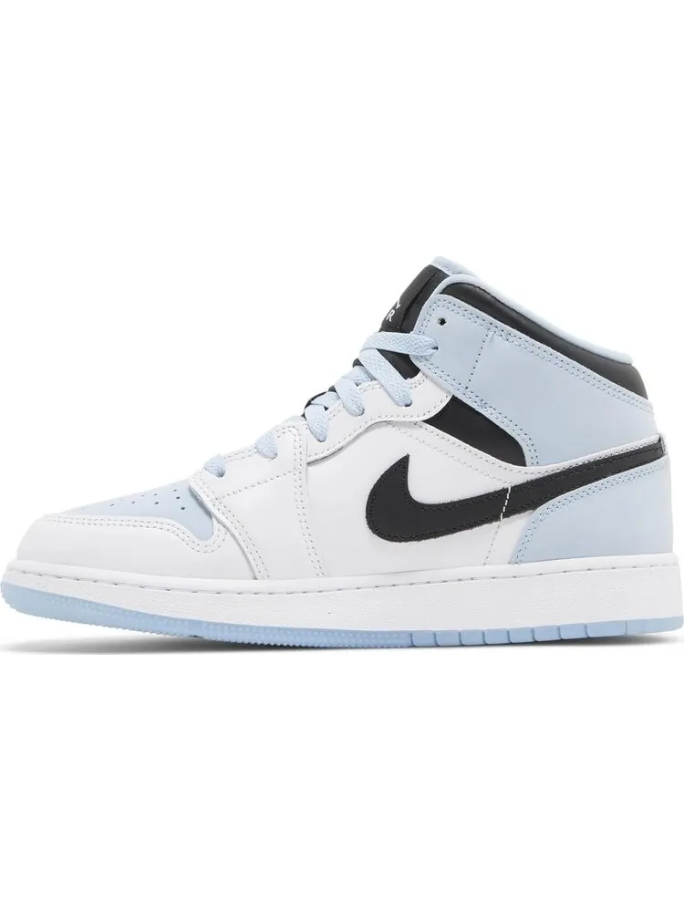 Кроссовки Air Jordan 1 Mid SE GS White Ice Blue — изображение 3 из 8, синий