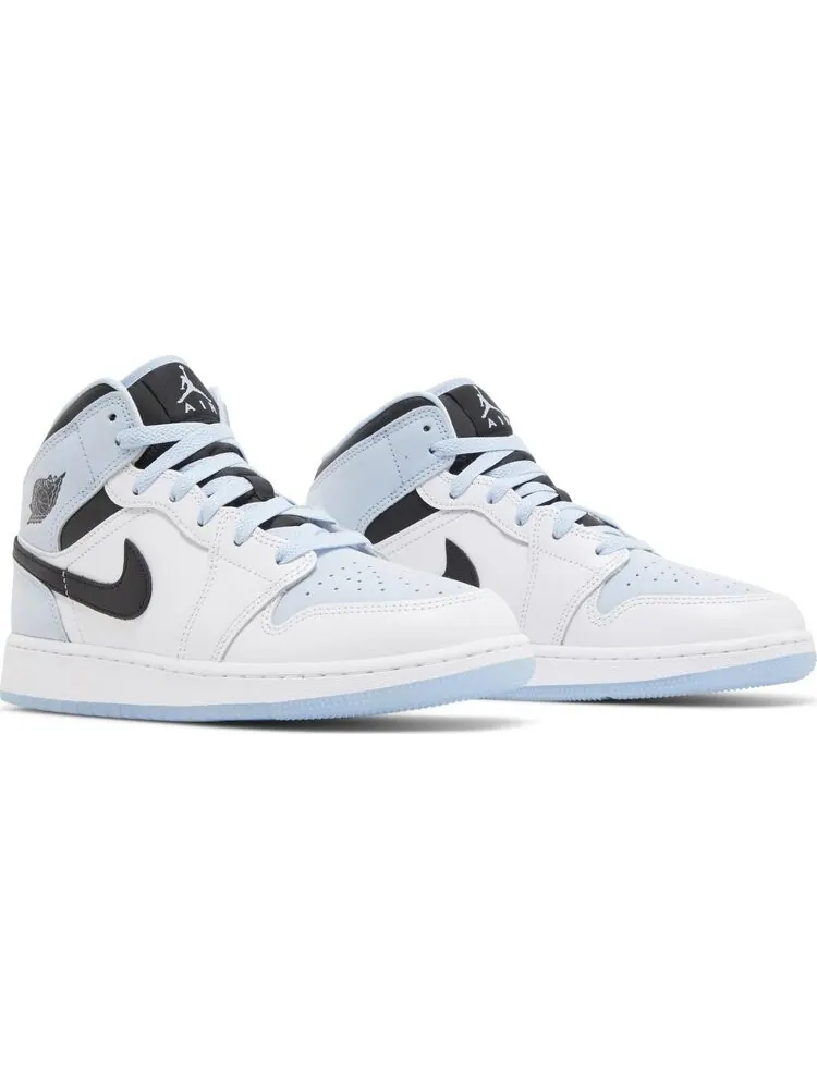 Кроссовки Air Jordan 1 Mid SE GS White Ice Blue — изображение 8 из 8, синий