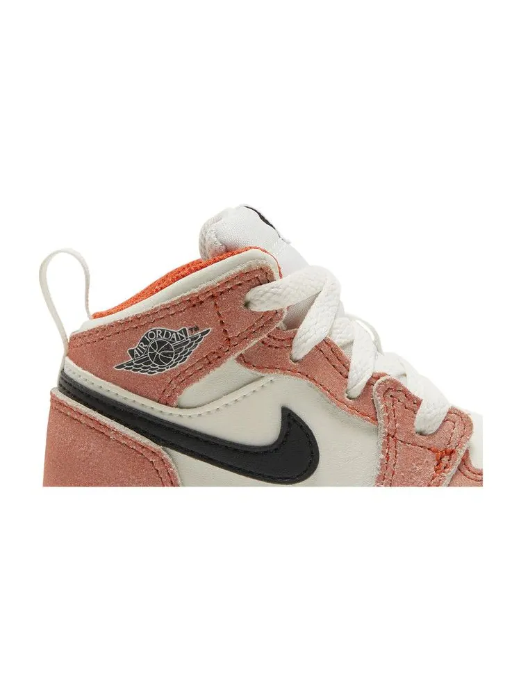 Кроссовки Air Jordan Air Jordan 1 Mid SE TD 'Orange Suede' — изображение 3 из 9