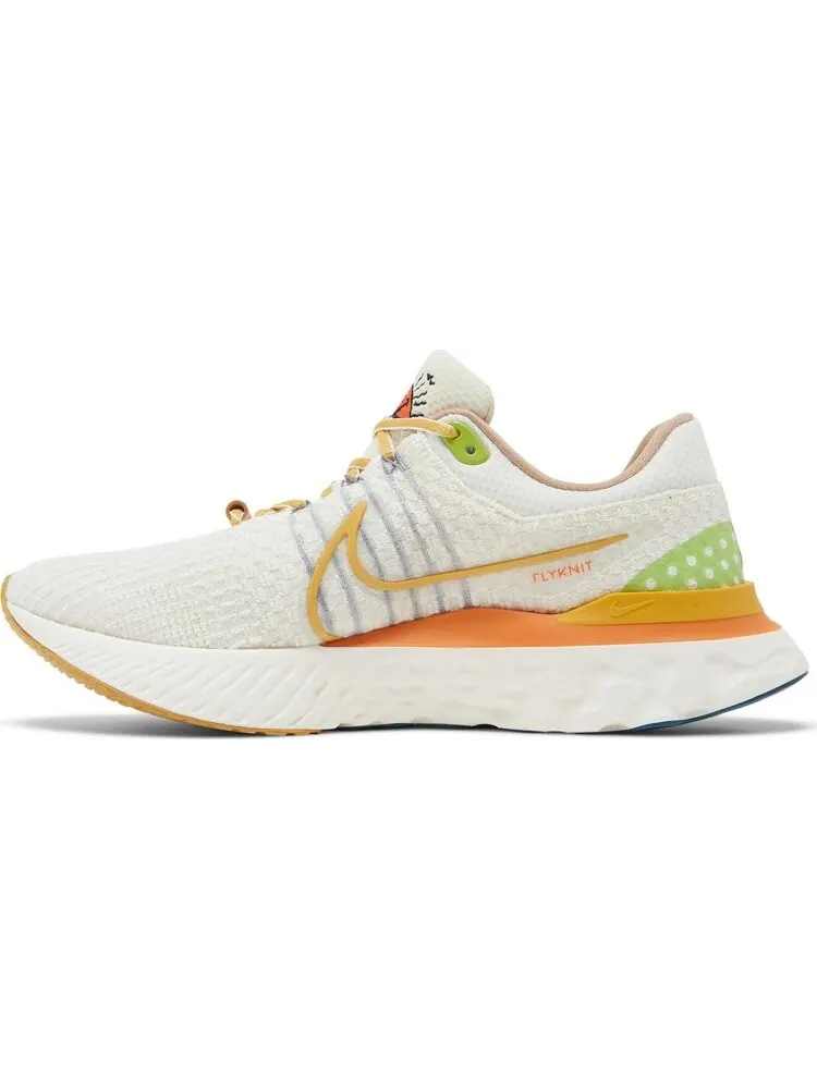 Кроссовки Nike React Infinity Run Flyknit 3 'Sail Hot Curry' — изображение 3 из 8, белый
