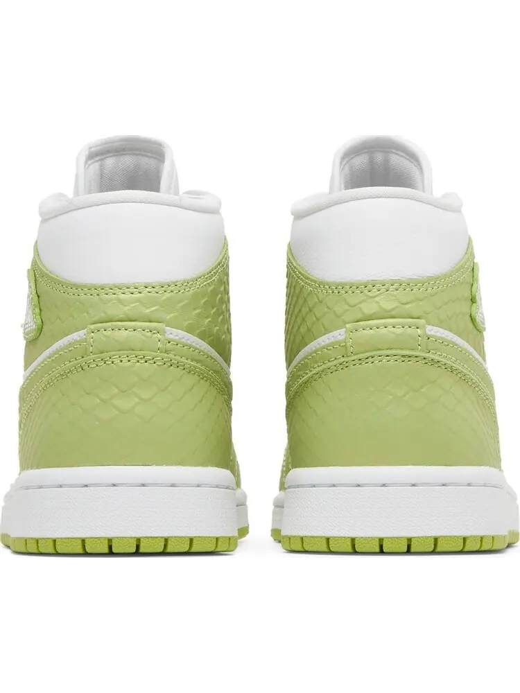 Кроссовки Wmns Air Jordan 1 Mid SE Green Python — изображение 6 из 8, белый