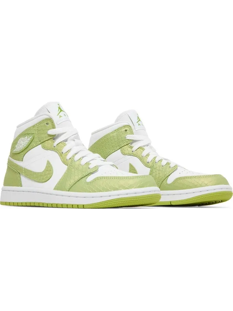 Кроссовки Wmns Air Jordan 1 Mid SE Green Python — изображение 8 из 8, белый