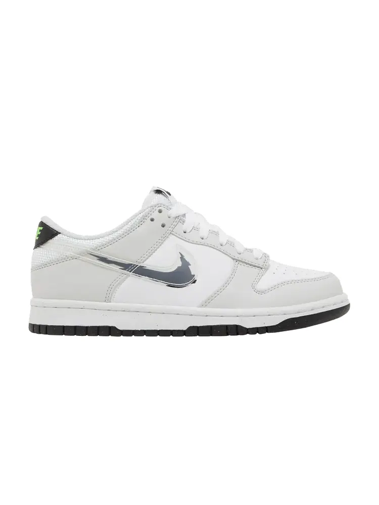 Кроссовки Nike Dunk Low GS 'Glitch Swoosh' — изображение 1 из 9, черный/белый