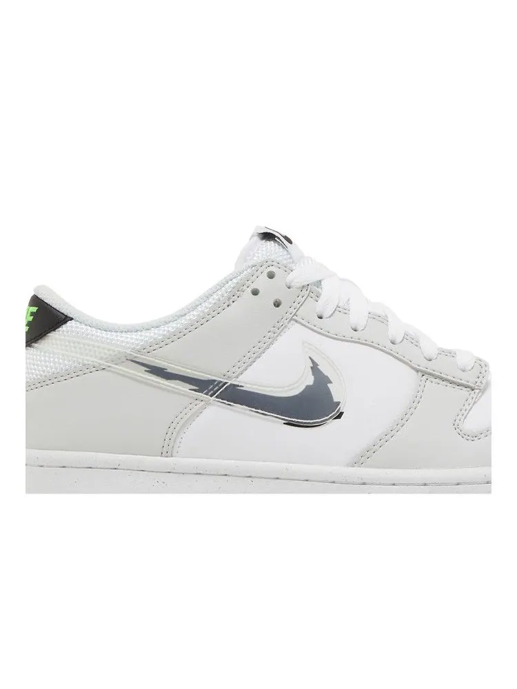 Кроссовки Nike Dunk Low GS 'Glitch Swoosh' — изображение 3 из 9, черный/белый