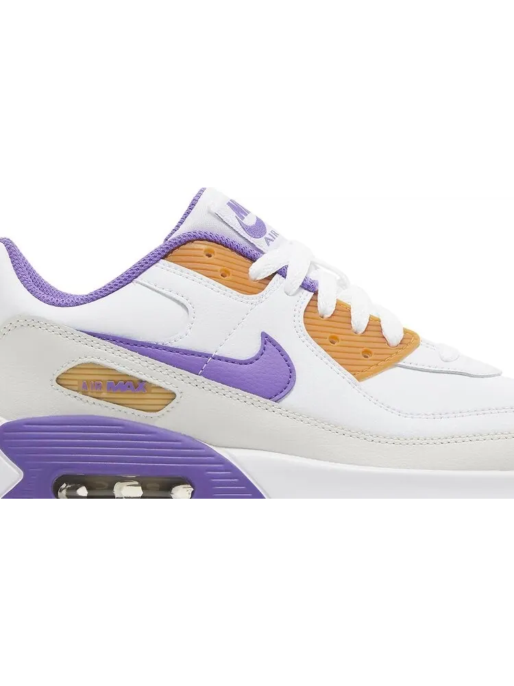 Кроссовки Air Max 90 Leather GS 'White Action Grape' — изображение 2 из 4, белый