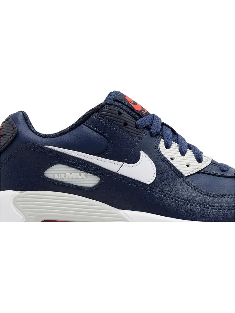 Кроссовки Air Max 90 Leather GS 'Obsidian Track Red' — изображение 2 из 4, синий