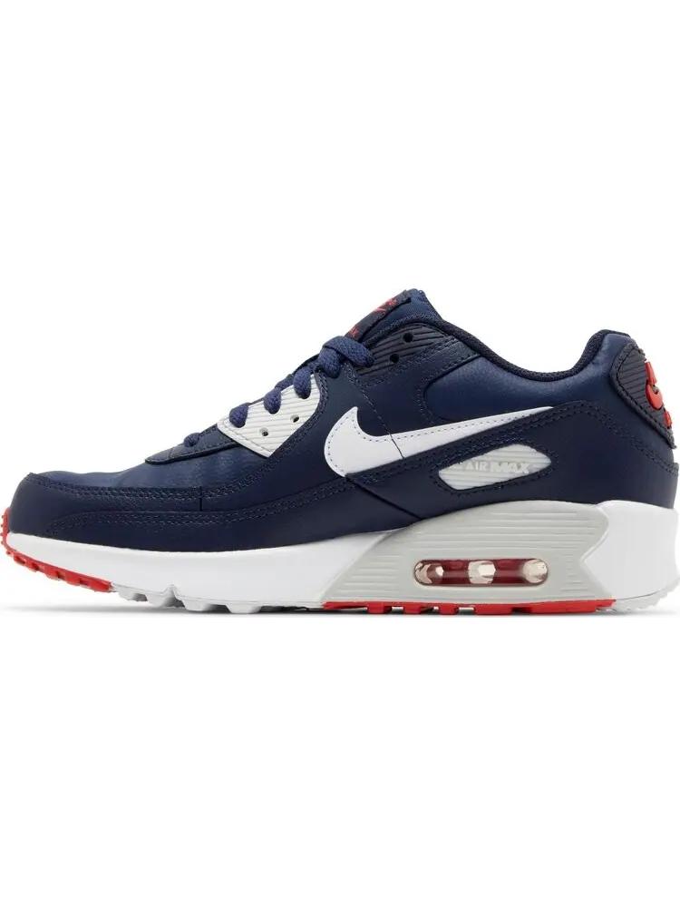 Кроссовки Air Max 90 Leather GS 'Obsidian Track Red' — изображение 3 из 4, синий