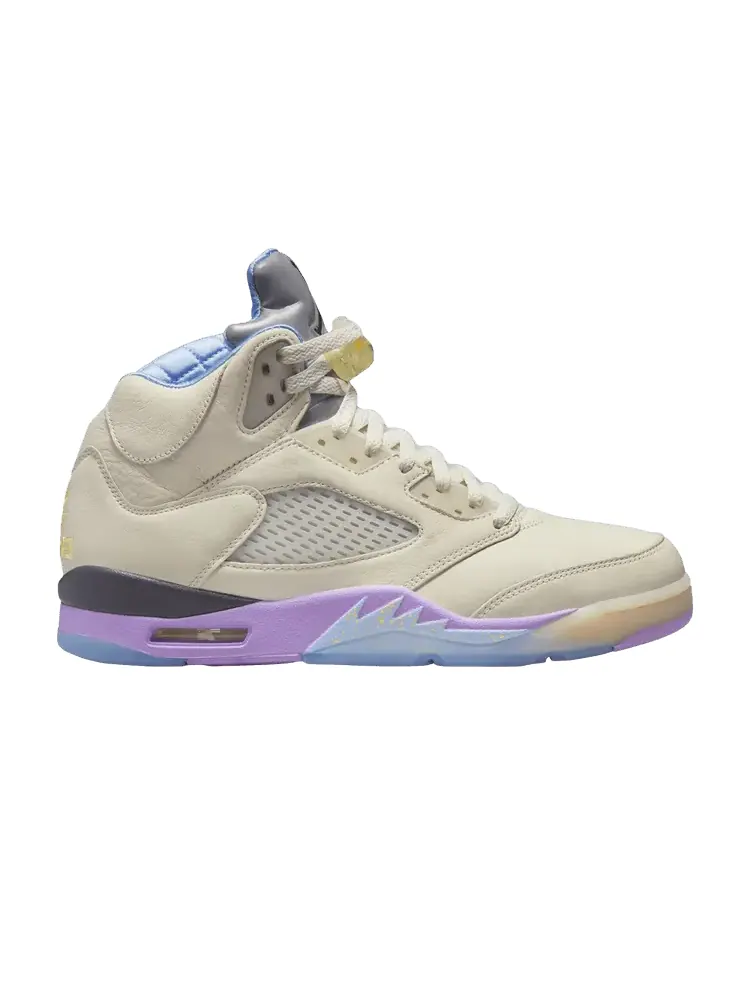 Кроссовки Air Jordan DJ Khaled x Air Jordan 5 Retro 'We The Best - Sail' Sample — изображение 1 из 1, желтый/фиолетовый