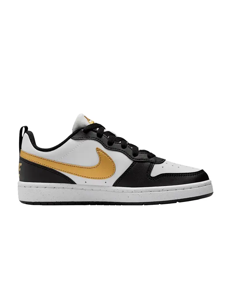 Кроссовки Nike Court Borough Low Recraft GS 'Black Metallic Gold' — изображение 1 из 1, черный