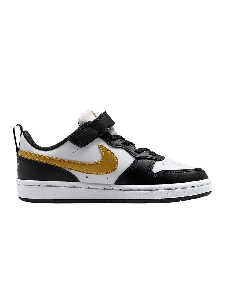 Кроссовки Nike Court Borough Low Recraft PS 'Black Metallic Gold' — изображение 1 из 1, черный