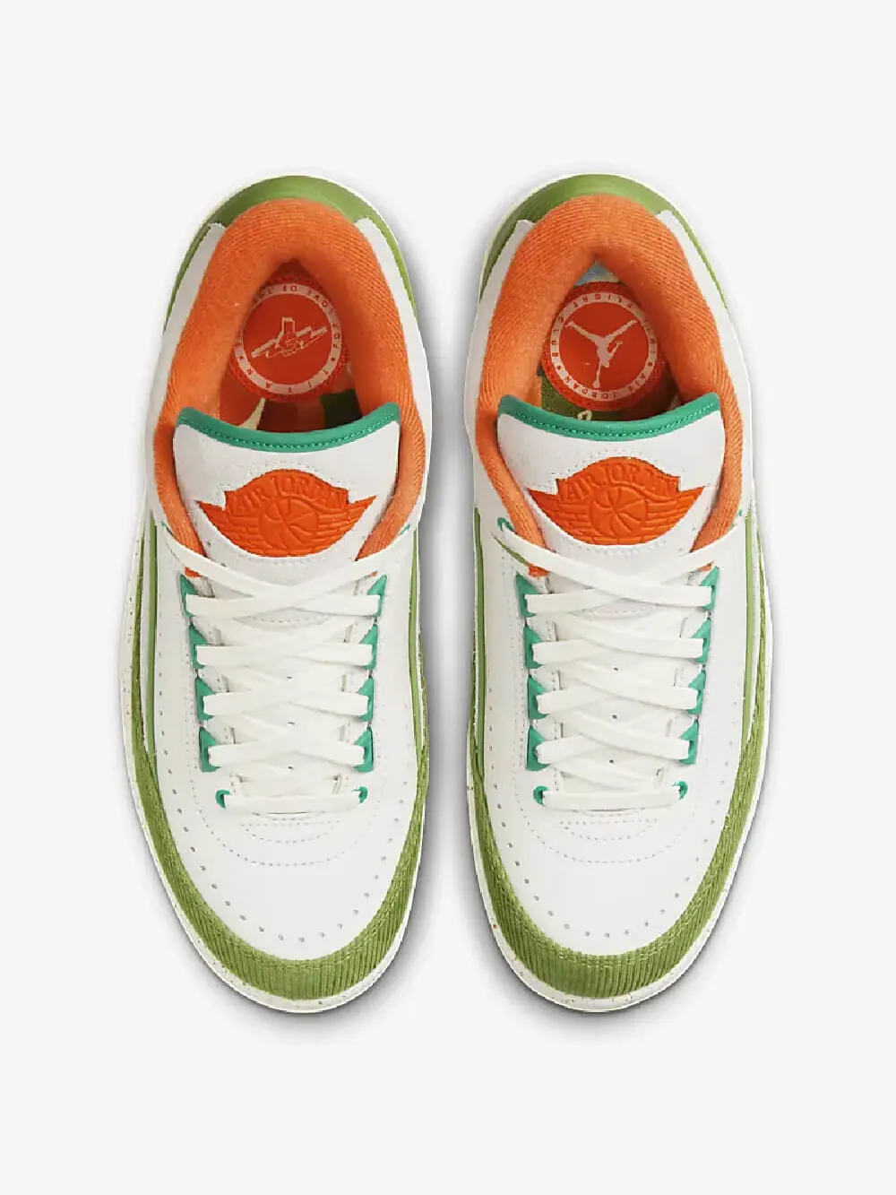 Кроссовки Nike Air Jordan 2 Retro Low Titan — изображение 3 из 8, серый/зеленый/оранжевый