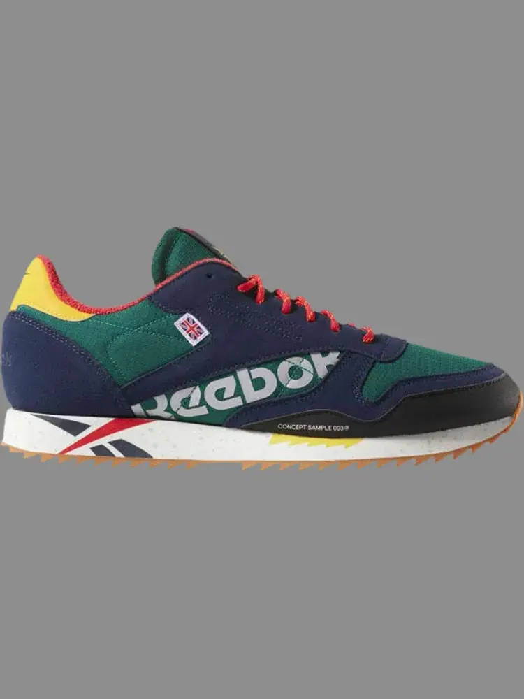 Кроссовки classic leather ripple altered 'green red' Reebok — изображение 1 из 1, зеленый