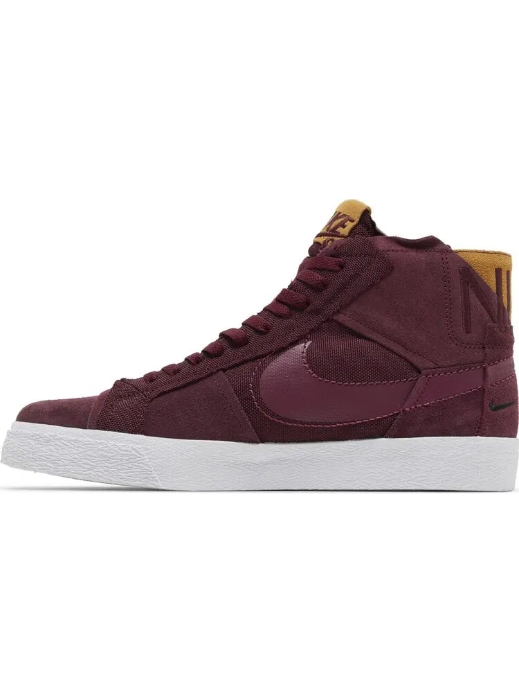 Кроссовки Zoom Blazer Mid Premium SB 'Maroon Patchwork' — изображение 3 из 4, красный