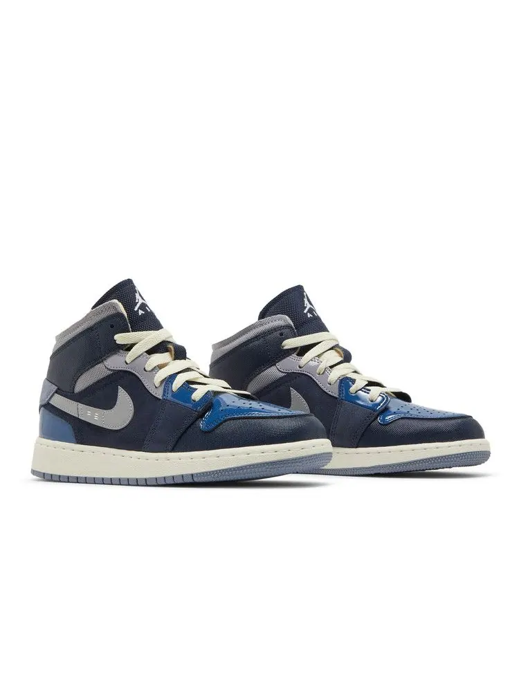 Кроссовки Air Jordan Air Jordan 1 Mid SE Craft GS 'Inside Out - Obsidian' — изображение 9 из 9, синий//белый