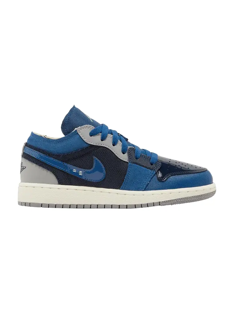 Кроссовки Air Jordan Air Jordan 1 Low SE Craft GS 'Inside Out - Obsidian' — изображение 1 из 9, синий