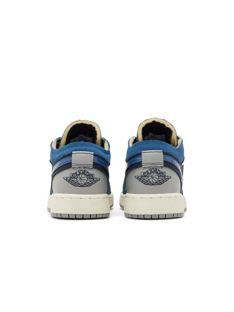 Кроссовки Air Jordan Air Jordan 1 Low SE Craft GS 'Inside Out - Obsidian' — изображение 7 из 9, синий
