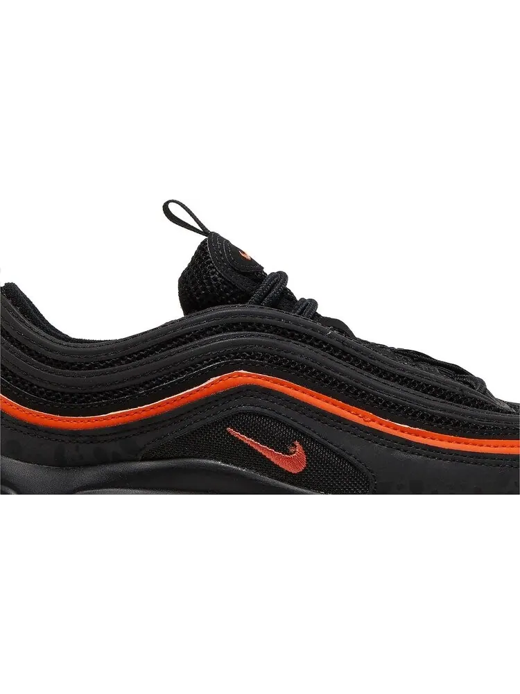 Кроссовки Nike Air Max 97 GS 'Black Safety Orange' — изображение 2 из 8, черный