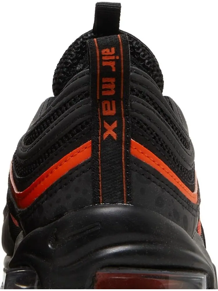 Кроссовки Nike Air Max 97 GS 'Black Safety Orange' — изображение 7 из 8, черный