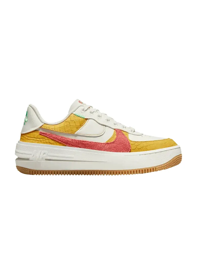 Кроссовки Nike Wmns Air Force 1 PLT.AF.ORM LV8 'Yellow Ochre Magic Ember' — изображение 1 из 1, желтый/зеленый