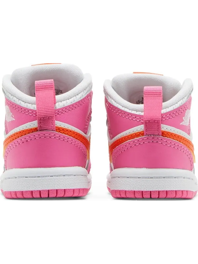 Кроссовки Air Jordan 1 Mid TD Pinksicle Orange — изображение 6 из 8, розовый