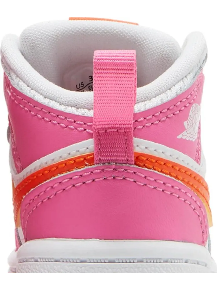 Кроссовки Air Jordan 1 Mid TD Pinksicle Orange — изображение 7 из 8, розовый