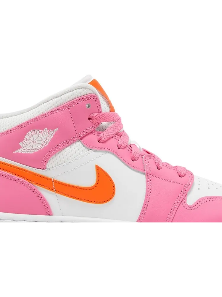 Кроссовки Air Jordan 1 Mid GS Pinksicle Orange — изображение 2 из 8, розовый