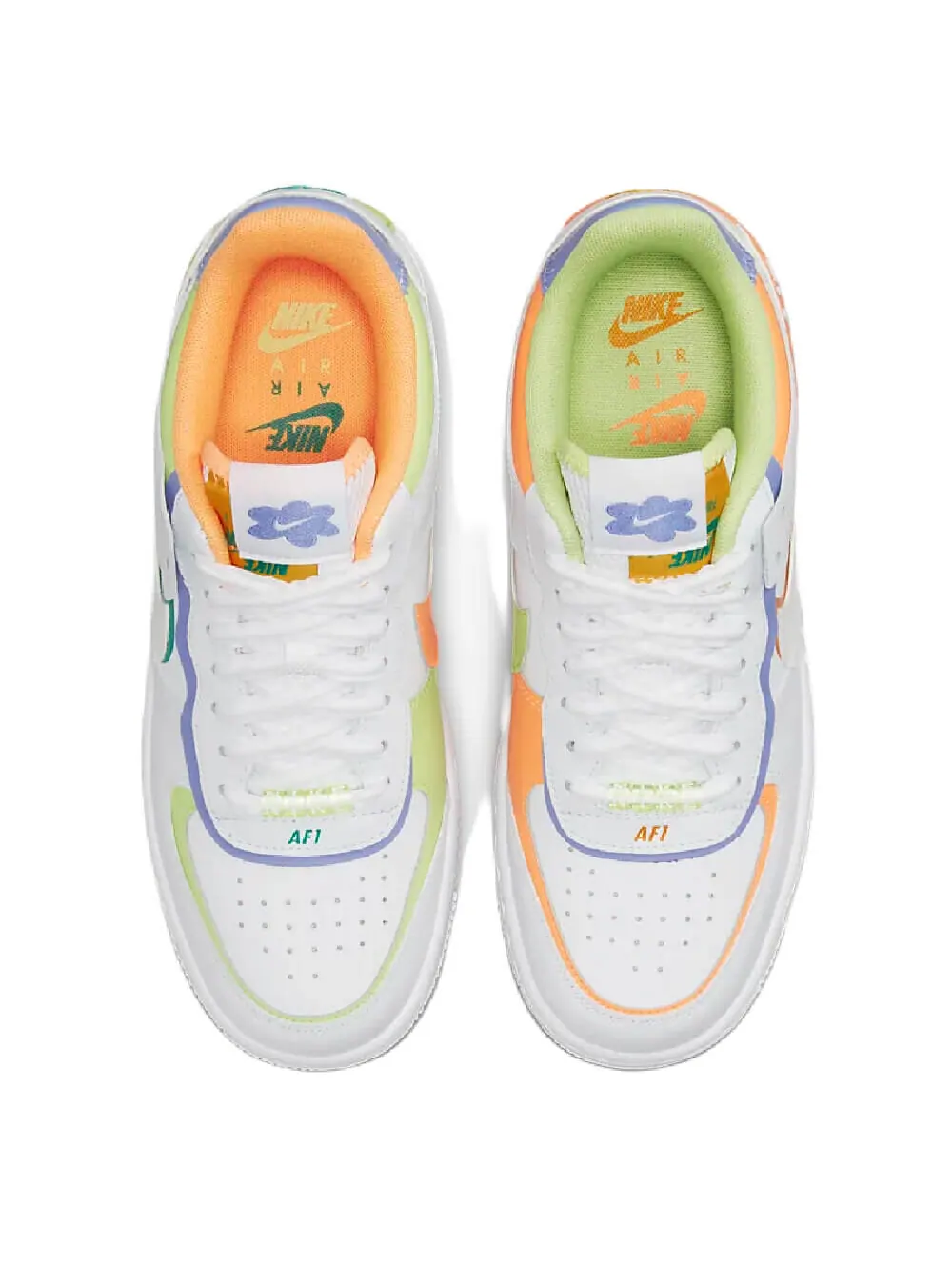Кросcовки Nike Air Force 1 Shadow — изображение 3 из 8, белый/зеленый/оранжевый