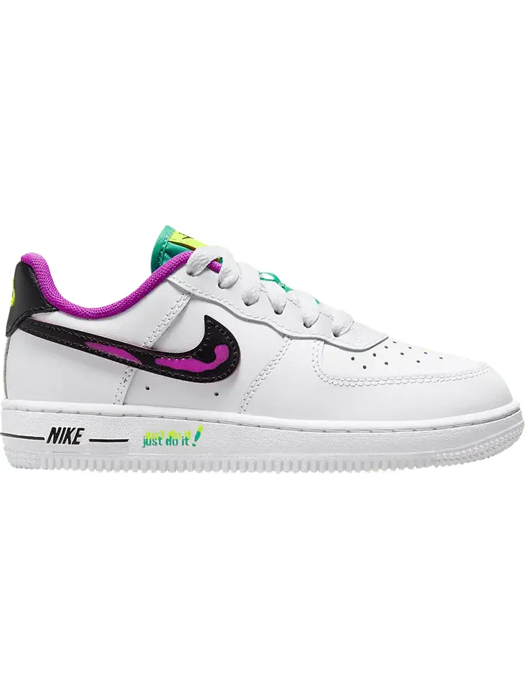 Кроссовки Nike Force 1 LV8 PS 'Just Do It! - White Vivid Purple' — изображение 1 из 1, белый