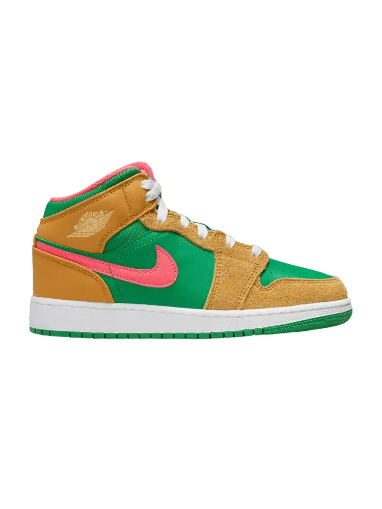 Кроссовки Air Jordan 1 Mid SE GS Wheat Watermelon — изображение 1 из 1, красный