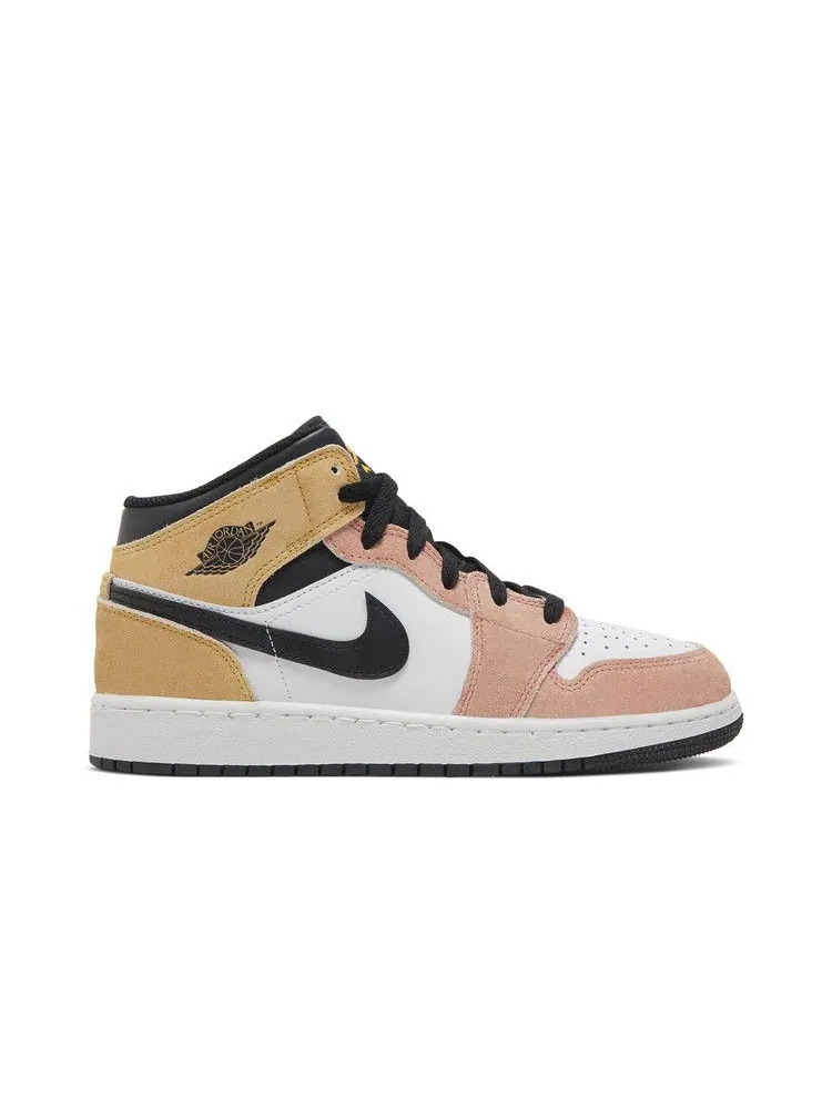 Кроссовки Air Jordan Air Jordan 1 Mid SE GS 'Flight Club' — изображение 2 из 9, белый/черный