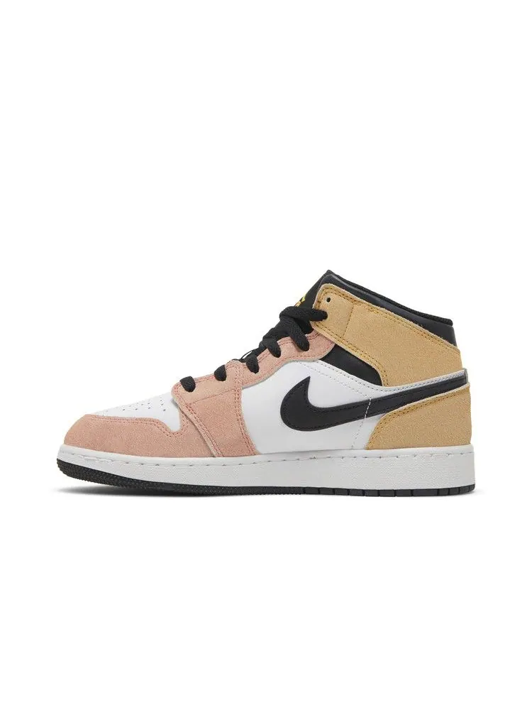 Кроссовки Air Jordan Air Jordan 1 Mid SE GS 'Flight Club' — изображение 4 из 9, белый/черный