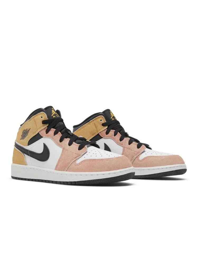 Кроссовки Air Jordan Air Jordan 1 Mid SE GS 'Flight Club' — изображение 9 из 9, белый/черный