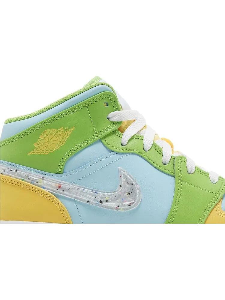 Кроссовки Air Jordan 1 Mid SE GS 'Recycled Grind' — изображение 2 из 4, синий