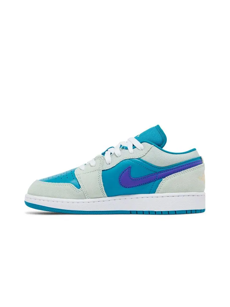 Кроссовки Air Jordan Air Jordan 1 Low SE GS 'Aquatone Concord' — изображение 4 из 9, фиолетовый/золотистый